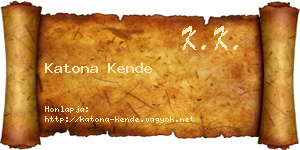 Katona Kende névjegykártya